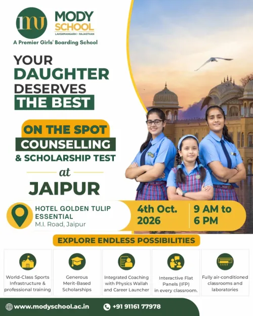 Mody School Admissions 2027- 28 | Meet our Admissions Team at Rajasthan, Haryana & Gujarat  