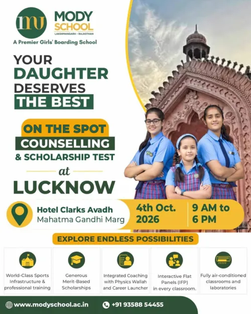 Mody School Admissions 2027- 28 | Meet our Admissions Team at Rajasthan, Haryana & Gujarat  