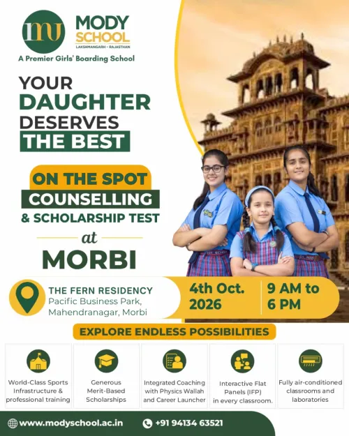 Mody School Admissions 2027- 28 | Meet our Admissions Team at Rajasthan, Haryana & Gujarat  