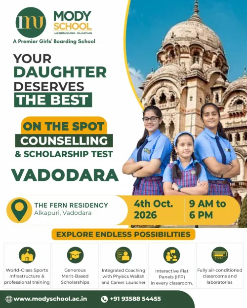 Mody School Admissions 2027- 28 | Meet our Admissions Team at Rajasthan, Haryana & Gujarat  