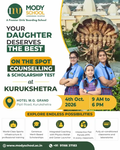 Mody School Admissions 2027- 28 | Meet our Admissions Team at Rajasthan, Haryana & Gujarat  