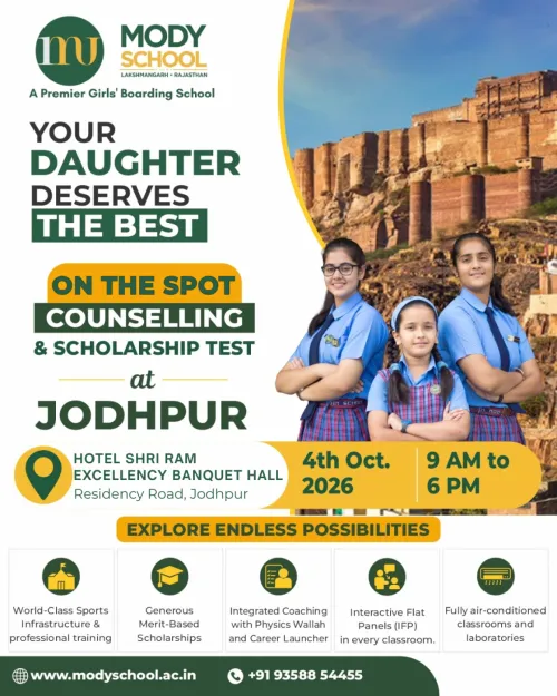 Mody School Admissions 2027- 28 | Meet our Admissions Team at Rajasthan, Haryana & Gujarat  
